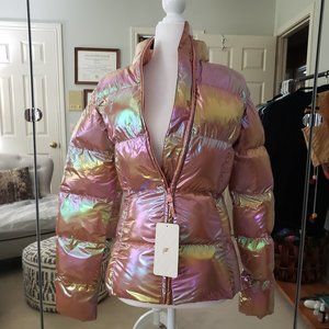 Fabletics Palmer Shine Puffer Jacket; Iridescent Copper/Birchwood; Size XS, NWT